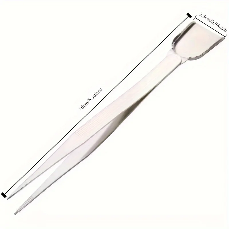 1PC Slotted Gemstone Clip with Spatula Stainless Steel Diamond Clip Tweezers Jewelry Gold Tools Tweezers
