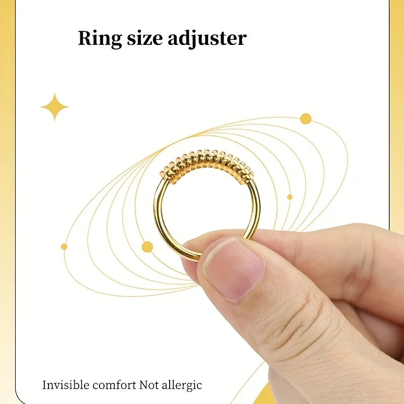 Set di regolatori per anelli a spirale trasparenti Protezioni invisibili in silicone per anelli sciolti 4 misure Vestibilità sicura per uomini e donne - immagine 5