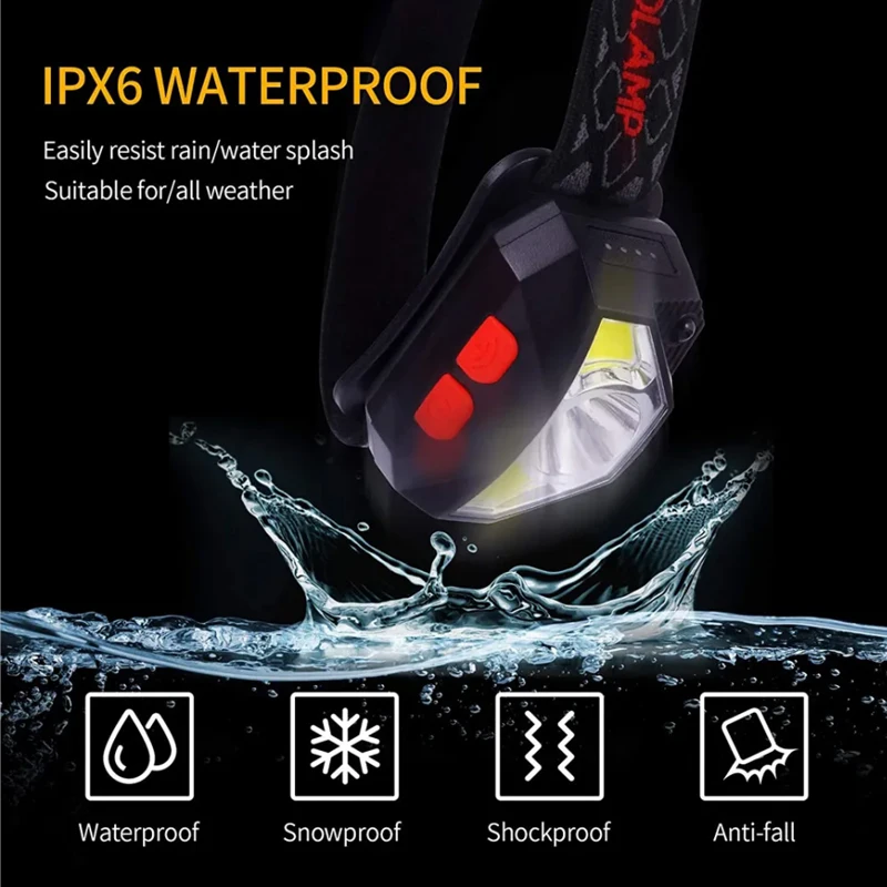 8 가지 모드 모션 센서 XPE + COB LED 전조등 손전등 USB 충전식 방수 캠핑 헤드 램프 러닝 낚시 헤드 라이트