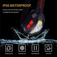 פנס ראש LED XPE+COB עם חיישן תנועה ב-8 מצבים, טעינה באמצעות USB, עמיד למים, מתאים לטיולים, ריצה ודייגות 4