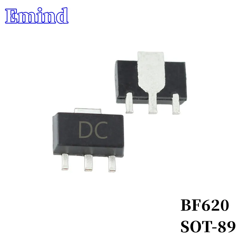 

100 шт. BF620 SMD, транзистор, след SOT-89, Silkscreen DC Type NPN 300 В/мА, фототранзистор