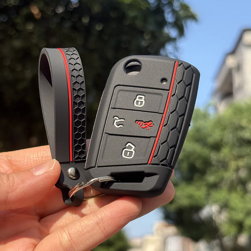 Premium Silicone Key Fob Cover - 4-Button Design