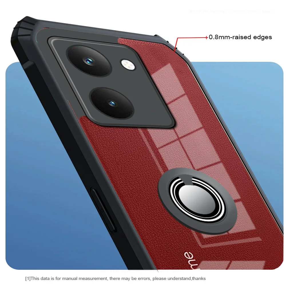 Transparent Shockproof Acrylic Phone Case with Magnetic Holder Ring
