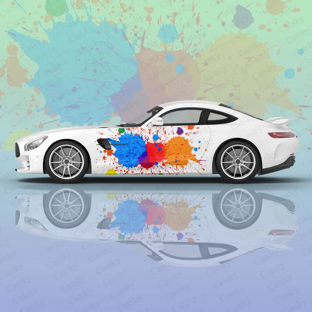 

Разбрызгиватель краски, красочные наклейки для кузова автомобиля, Виниловая наклейка Itasha для боковых автомобилей, наклейка для кузова автомобиля, наклейка для тела