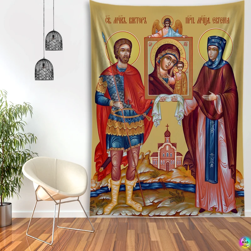 Jesus Kluge Männer Tapisserie Sagrada Familia Medieval Dekoration Christus Wand Hängen Vintage Wandteppiche Ästhetischen Zimmer Kunst Wand Dekor – Detail 12