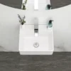 13.6x11.6” White Ceramic Rectangular Wall Mount Bathroom Sink with Single Faucet Hole ( Faucet and Sink Undermount Not Included) 2