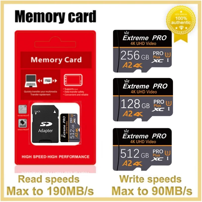 Memory Sd Card 128Gb 256Gb 512Gb 64Gb Ad Alta Velocità Class10 Sd/Tf Flash Card Per Smartphone Table Pc Camera Flash Mini Sd Card