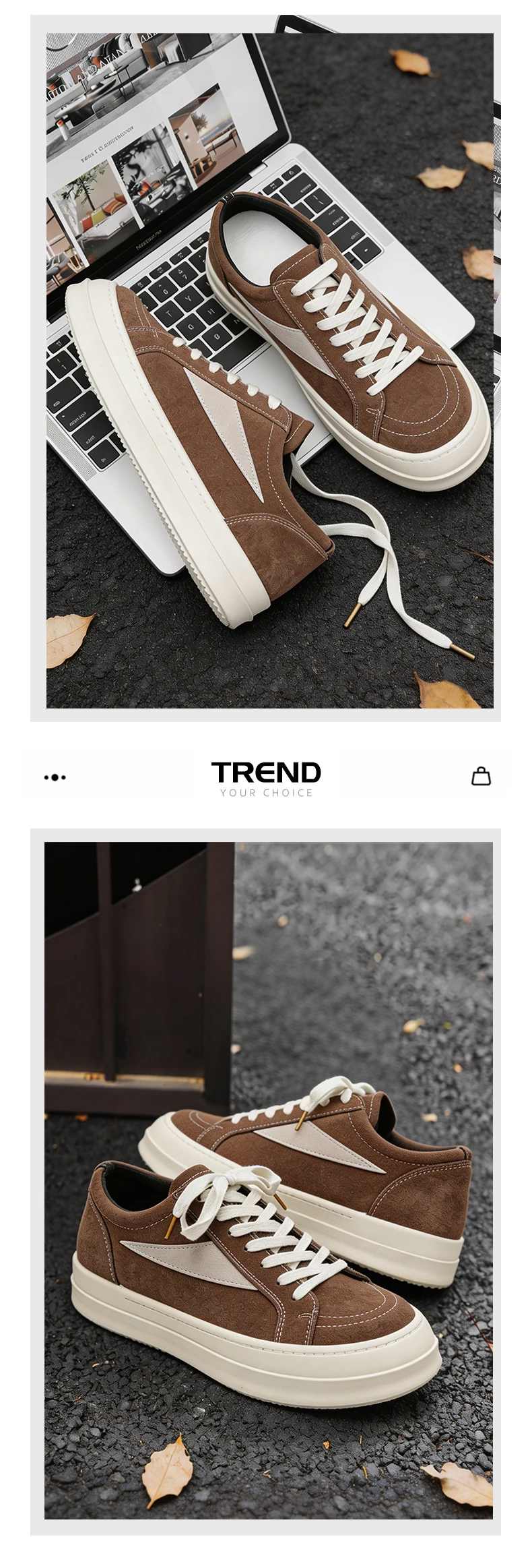 Men's Casual Platform Vulcanised Trainers Comfortable Sneakers_voghion.com