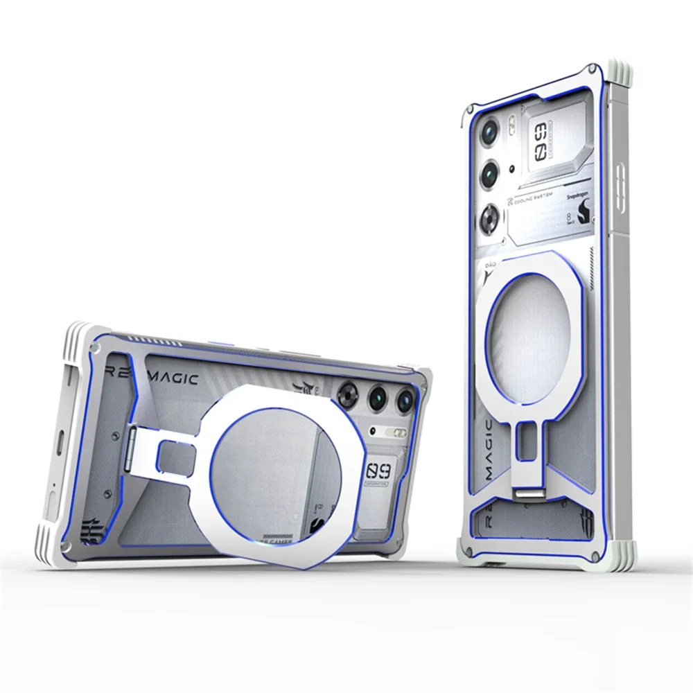 Shockproof Metal Bumper Frame Stand Case with Enhanced Protection