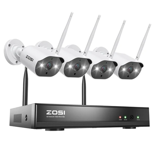 ZOSI 와이파이 보안 카메라 시스템, 야외 방수 CCTV 카메라, 무선 감시 시스템, 8CH 2K H265 + 와이파이 NVR 3MP 7