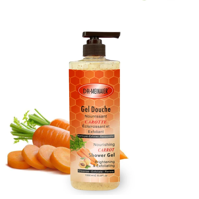 Super 1000ml Whitening Carrot Scrub Shower Gels Whole Body Wash Fast