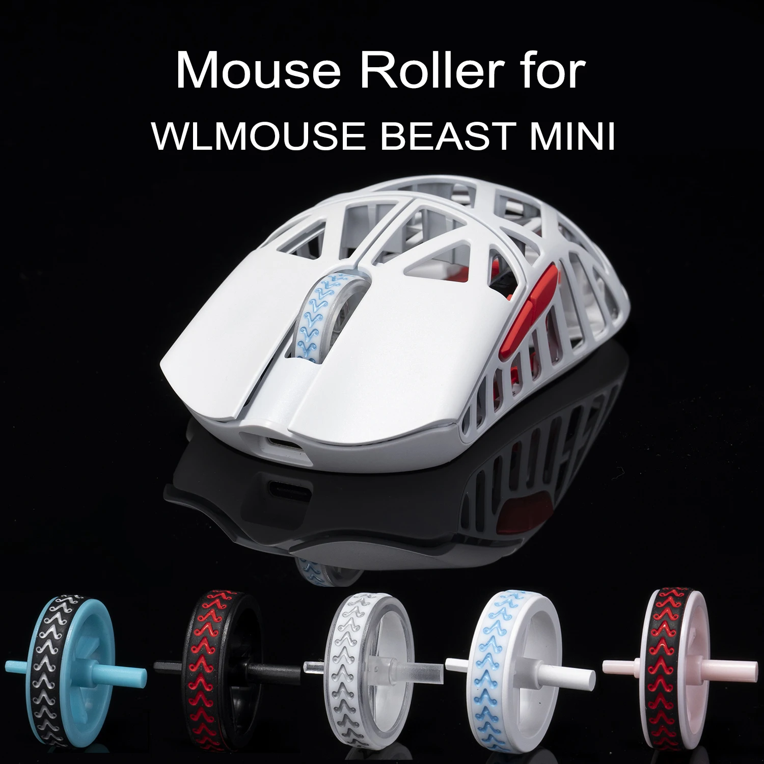 BTL Mouse Roller For WLmouse Beast Mini Wireless Replacement Scroll Wheel and Rubber Ring Collar set Pulley Mice Repair Tool