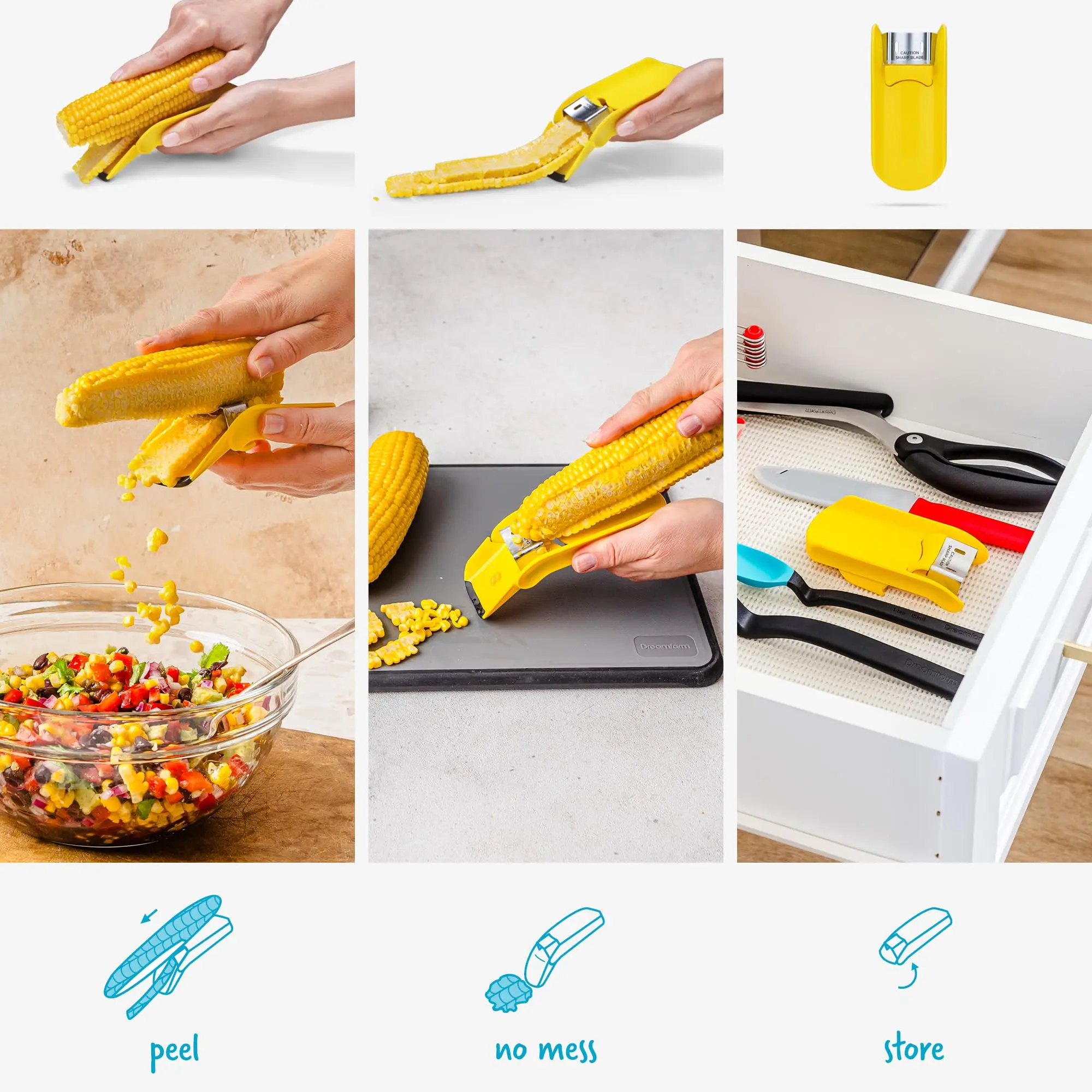 Fast Corn Cob Separator, Corn Peeler from on the Cob, Cob Stripper, Fast Seperater & Peeler, (1 PCS)