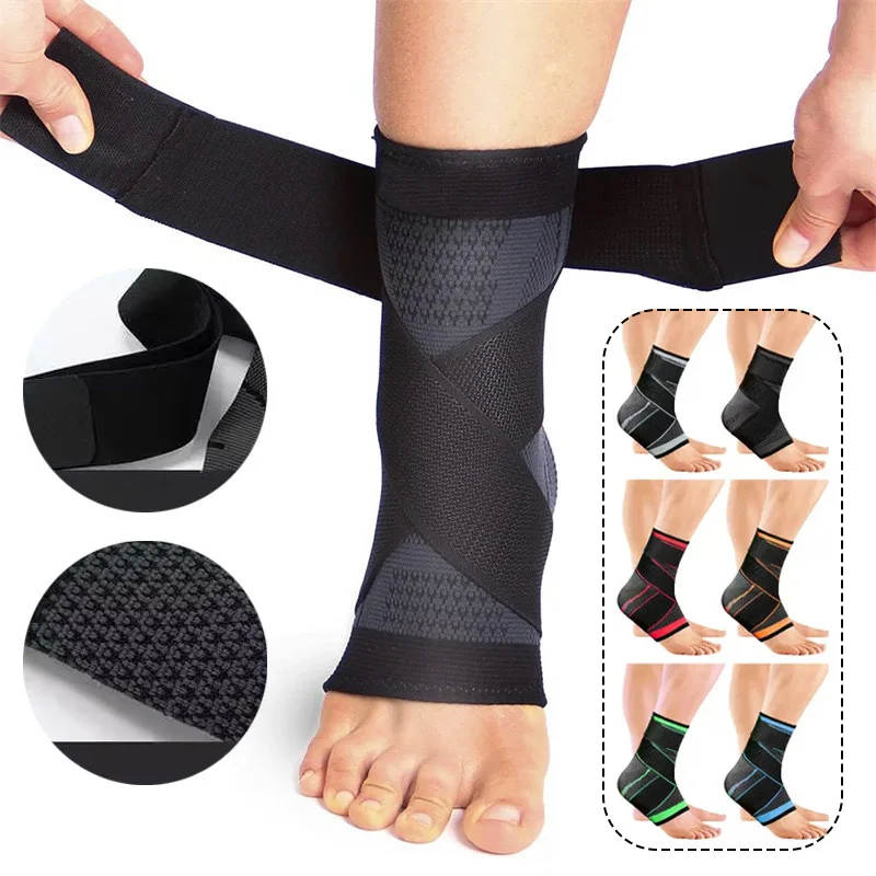 Adjustable Ankle Support Compression Ankle Brace Protector for Running Basketball Soccer Outdoor Sports Gym Bandage Ankle Strap