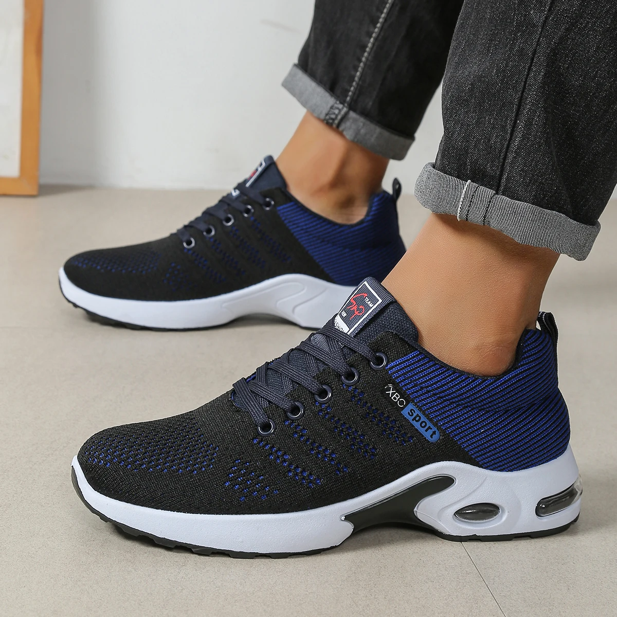 Men's casual sports shoes, breathable mesh lace-up versatile sports shoes 7