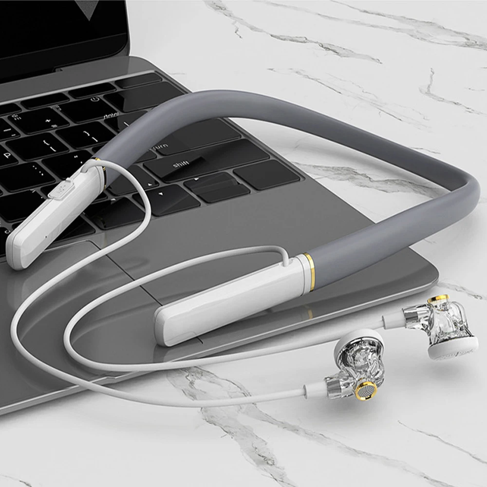 Спортивная Bluetooth-гарнитура на шею, HiFi наушники с ультрадлинным временем работы от аккумулятора, с шумоподавлением