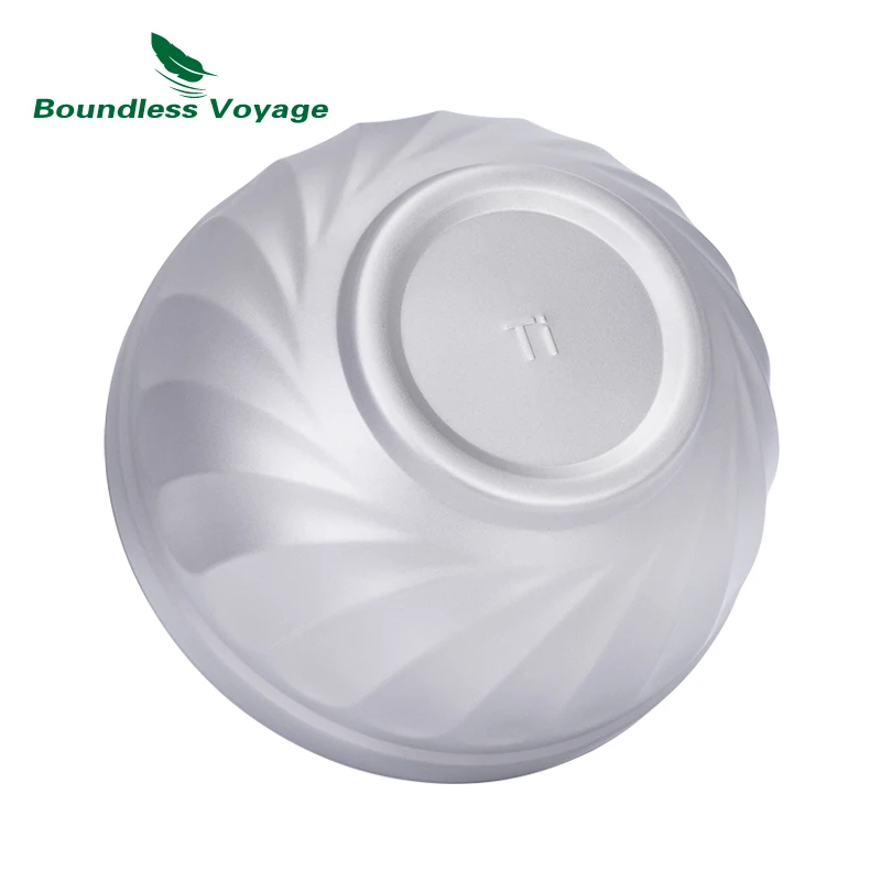 Titanium Tableware Boundless Voyage Titanium Double Walled Bowl Ultralight Outdoor Camping Travel Tableware Rice Soup Oatmeal Yogurt Serving Bowls