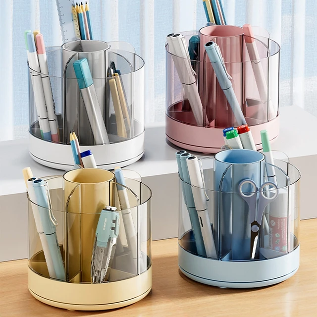 Desk Organizer Pens Brush Holder Pencil  Large Rotating Pen Organizer -  360 Pen - Aliexpress