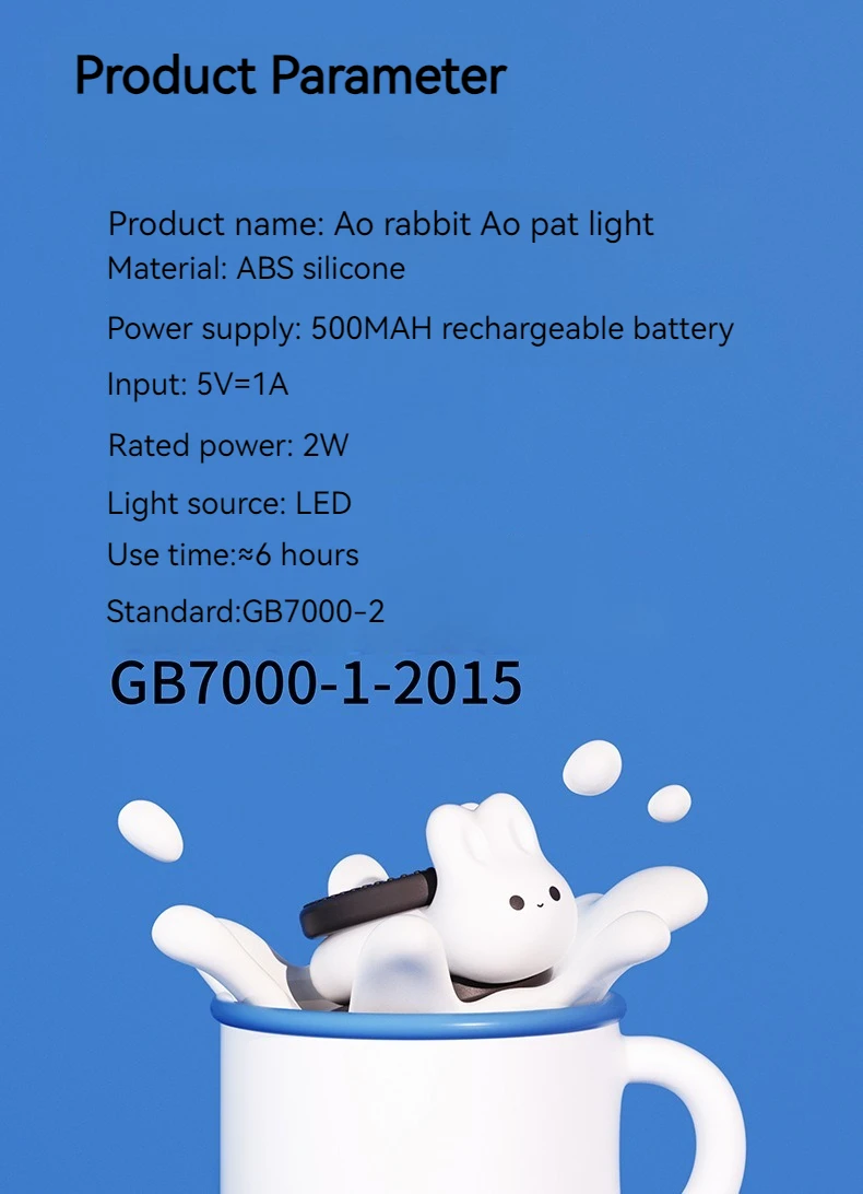 USB Rechargeable Timer Switch LED Night Light Cute Biscuit Rabbit Lamp For Kids Bedroom Dimming Table Pat Lamps Birthday Gift