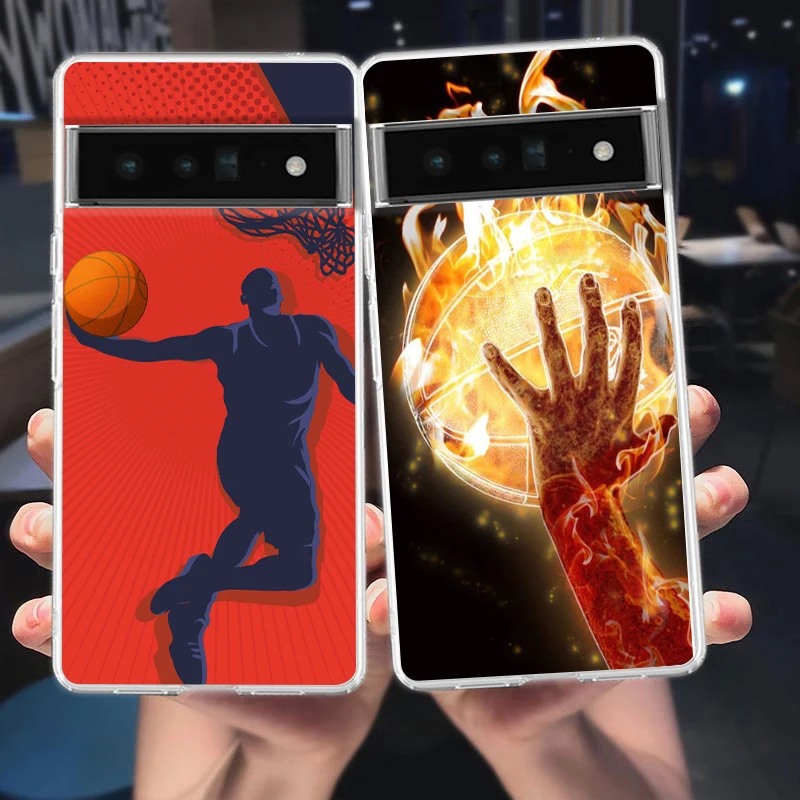 Transparent Silicone Basketball-Themed Phone Case Cover