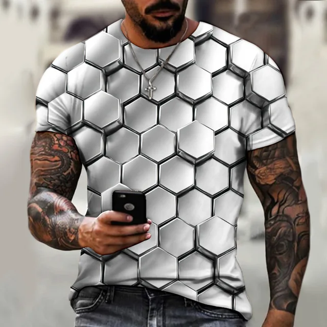 3D effect clothing T-shirt men Crew neck Casual fashion Summer