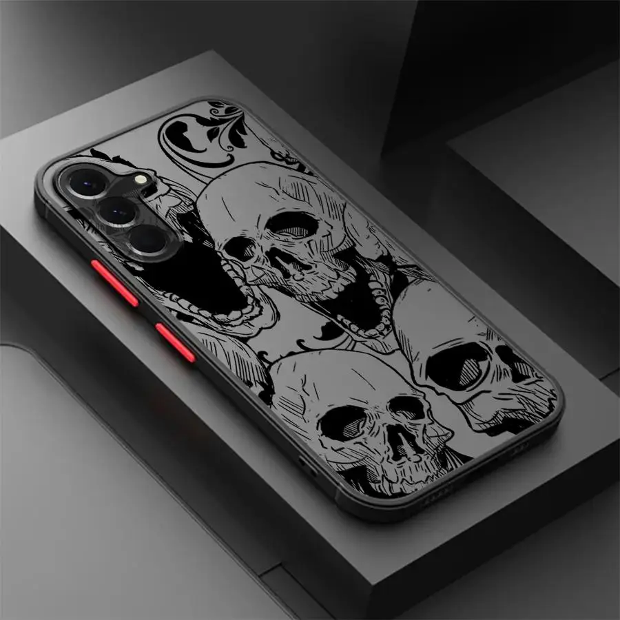 Spooky Skull Pattern Phone Case - Four Unique Designs, Protective Back Cover