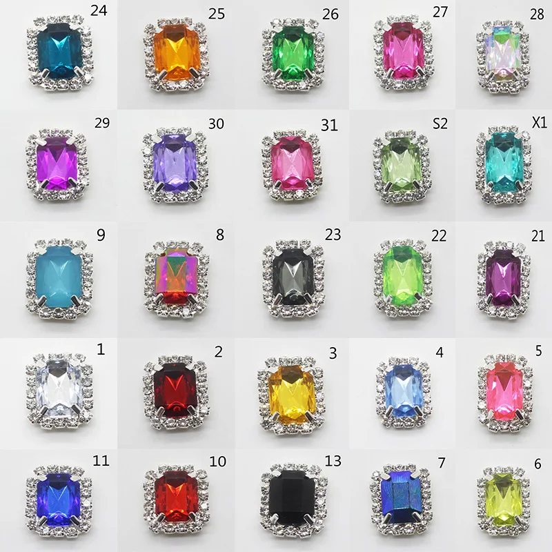 Elegant Rhinestone Embellishment Caps - Pack of 10
