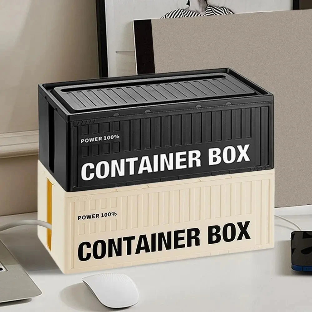 Cable Storage Box With Lid For Home Office High Capacity Cord Organizer SBoxpace Saving Desktop Socket Cable Management