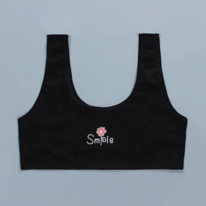 Girls Bra Cotton Sports Bras Without Bones For School Students Teens 7-15Y