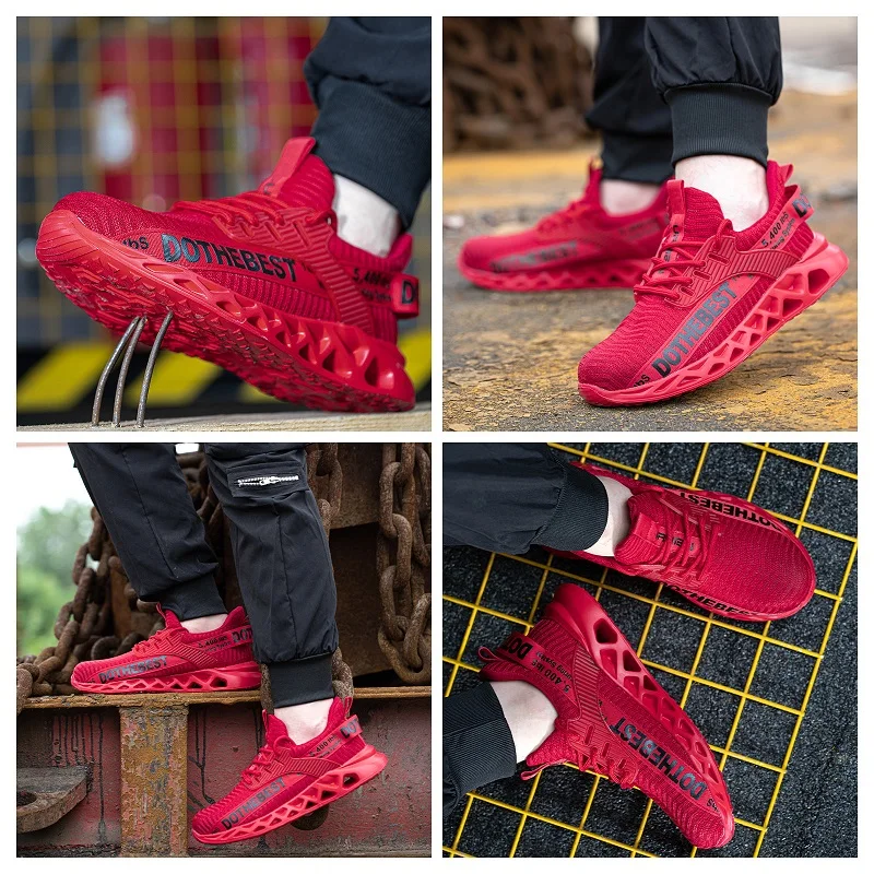 Safety Shoes Steel Toe Lightweight Work Sneakers Puncture Proof For Men Women