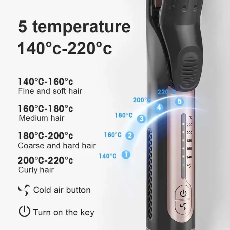 Multifunctional Cool Airflow Styler Professional 2 In 1 Hair Straightener And Curler Ptc Fast Heating Cool Air Hair Flat Irons 4