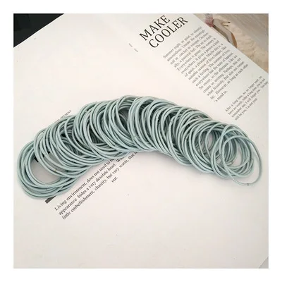 50pcs/100pcs/bag Hair Accessories Women Rubber Bands Scrunchies Elastic Hair Bands Girls Headband Decorations Ties Gum for Hair Light blue-50pcs