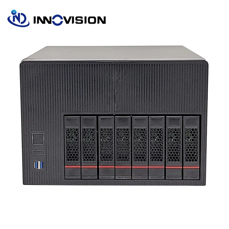 Tooless 8 alloggiamenti NAS Chassis 8 alloggiamenti HDD supporto per custodia Hotswap scheda madre M-ATX con ventola 1x60mm e ventole 2 x902 5MM alloggiamenti 1x2.5 pollici