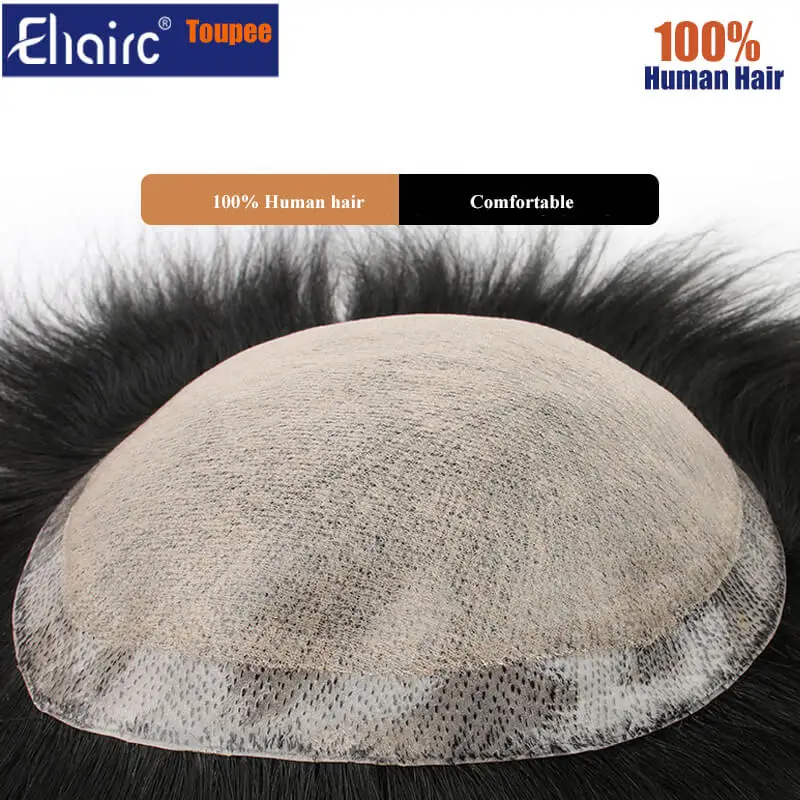 Men's capillary prothesis Silk Top Affordable Asia Male Hair Prosthesis Toupee Men Wigs For Men 100% natural Human Hair System