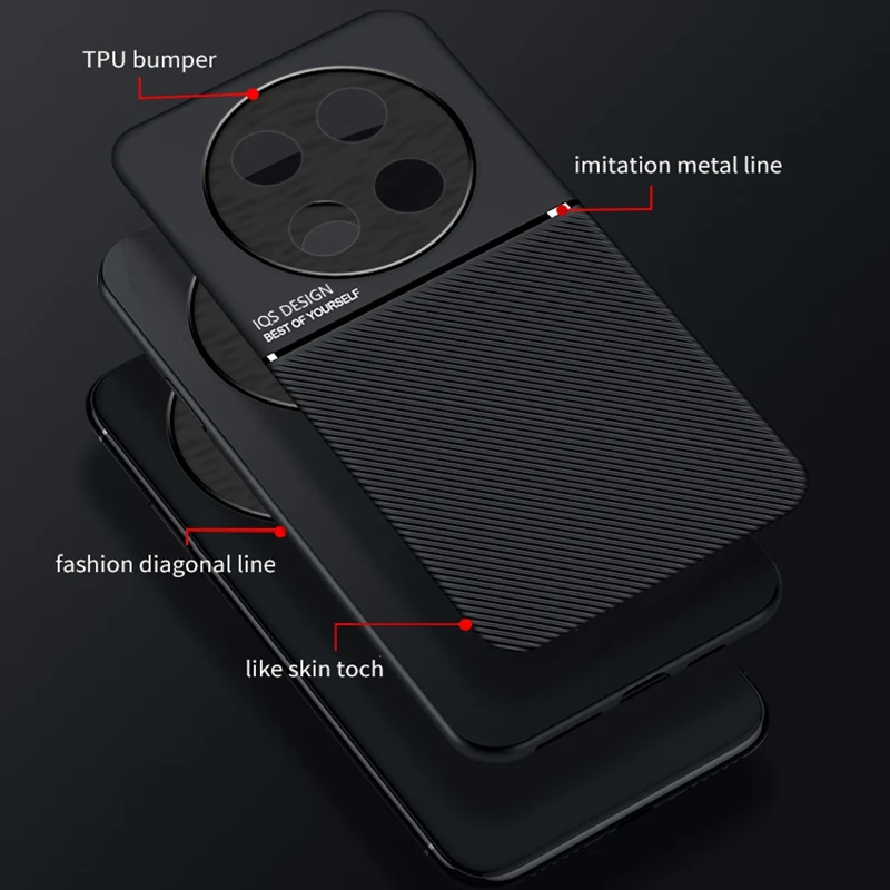 Magnetic Rugged Protective Phone Case with Built-in Metal Plate