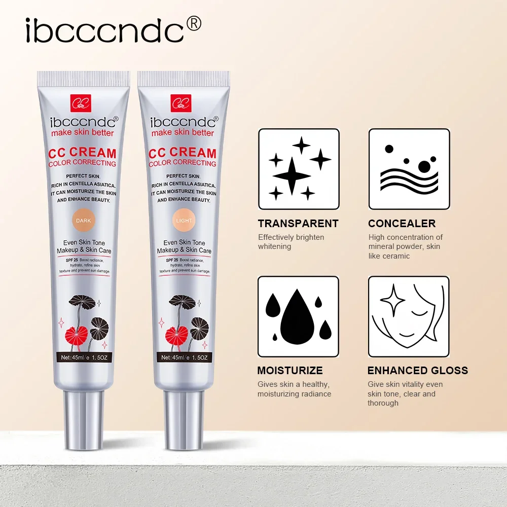CC Cream Korea Correcting Moisturizing Waterproof Anti-sweat Makeup Before Concealer Lasting Women Makeup Protect Skin 3