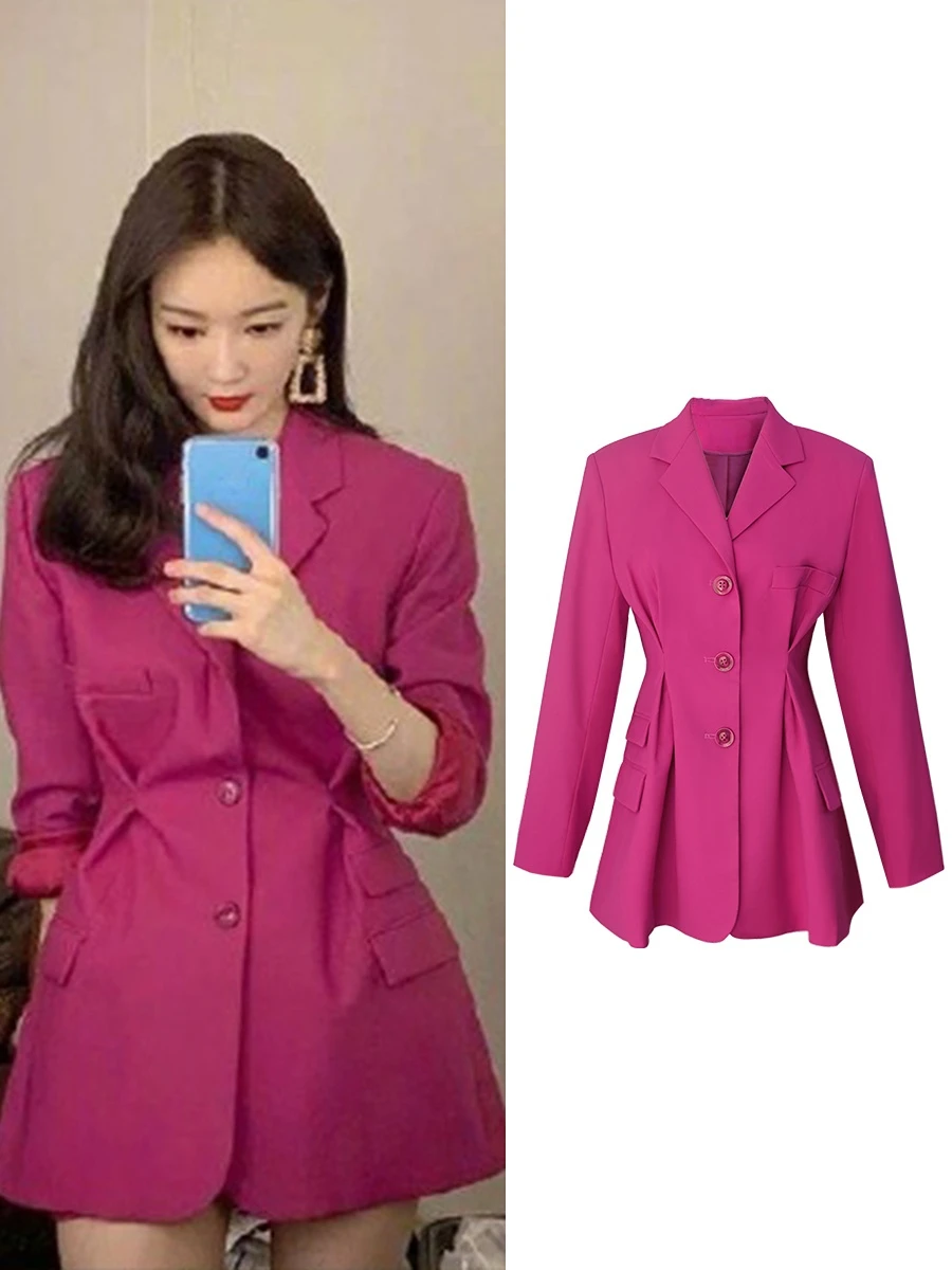 kpop-korean-celebrity-autumn-women's-loose-coat-mid-length-casual-blazer-female-jacket-single-breasted-outerwear-lady-overcoats