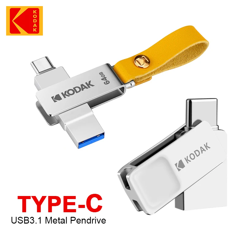 KodakUSBFlashDrive32GB64GB128GBTypeC2in1PendriveMetalUSB3