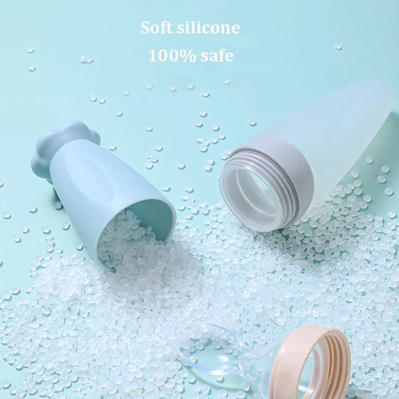 Squeezing Feeding Bottle Silicone Newborn Baby Training Rice Spoon Infant Cereal Food Supplement Feeder Safe Tableware Tools 5