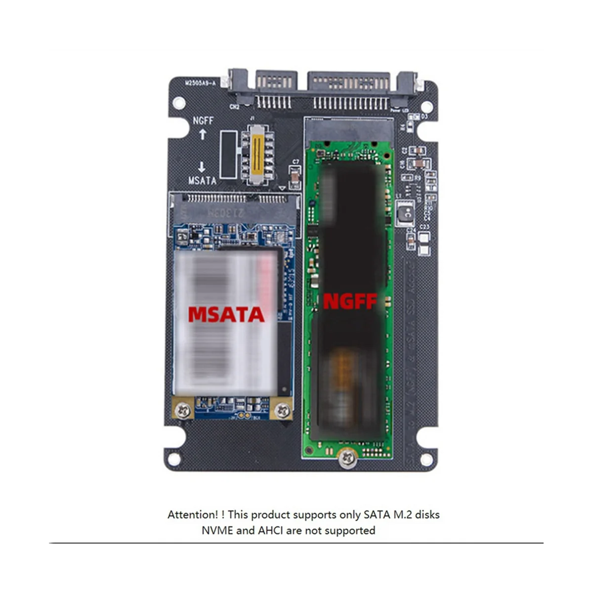 

M.2 Solid-State SSD to Sata3 Ngff Msata to Serial Adapter Card Dual-Use 2-In-1 with Switch