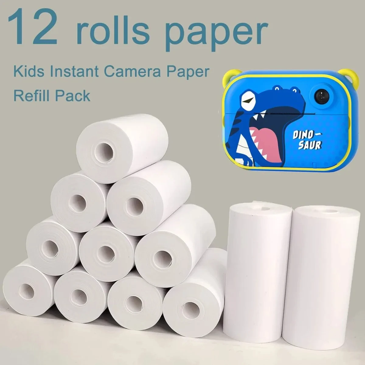MFLABEL Kids Instant Camera Refill Print Paper, 12 Rolls