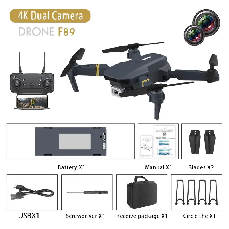 Mini Folding Drone 4K Dual Camera Live Video Remote Control Quadcopter With Children And Adults Maintaining Altitude Lts