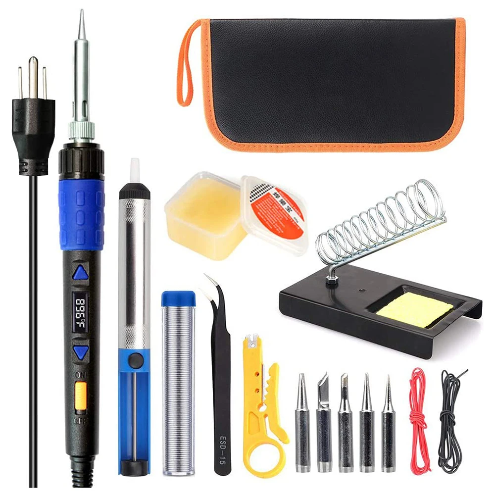 cheap stick welder 60W Digital Electric Soldering Iron Kit Set Temperature Adjustable 220V 110V Welding Tool Ceramic Heater Soldering Tips Rework best soldering iron for electronics Welding Equipment