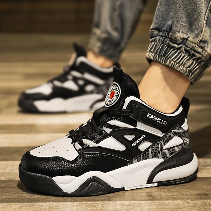 Brand professional men's basketball shoes. Basketball sneakers. Non-slip, warm, fleece couple basketball shoes for men