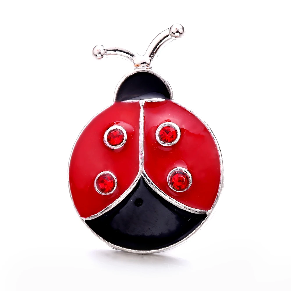 20pcs  Vintage Metal Beetle 18mm Snap Buttons Fit DIY Snaps Bracelet Necklace Jewelry