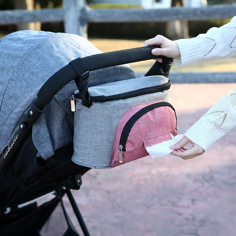 

Baby Stroller Bag Universal Stroller Organizer with 2 Insulated Cup Holders Accessories for Carrying Diaper Toys & Snacks iPhone