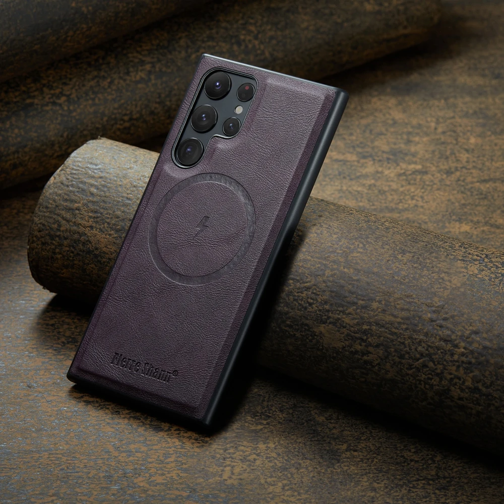 Leather Phone Case with MagSafe & Magnetic Wireless Charging Compatibility