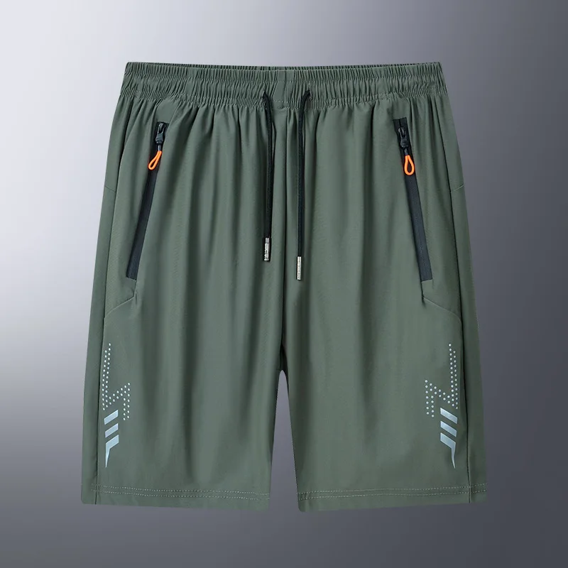 Summer cool ice silk men's large size shorts straight 7-point pants thin quick-dry sports baggy 7-point pants 5-point pants ba 3