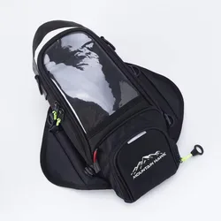 Motorcycle Tank Bag with Large Capacity and Touchscreen Feature (Black)