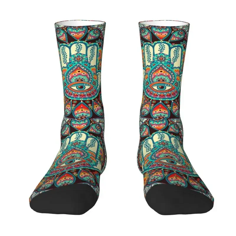 

Hamsa Hand Evil eye Mandala Crew Men's socks, Unisex provoked socks, Cute, 3D Printing, Tribes, Amulet